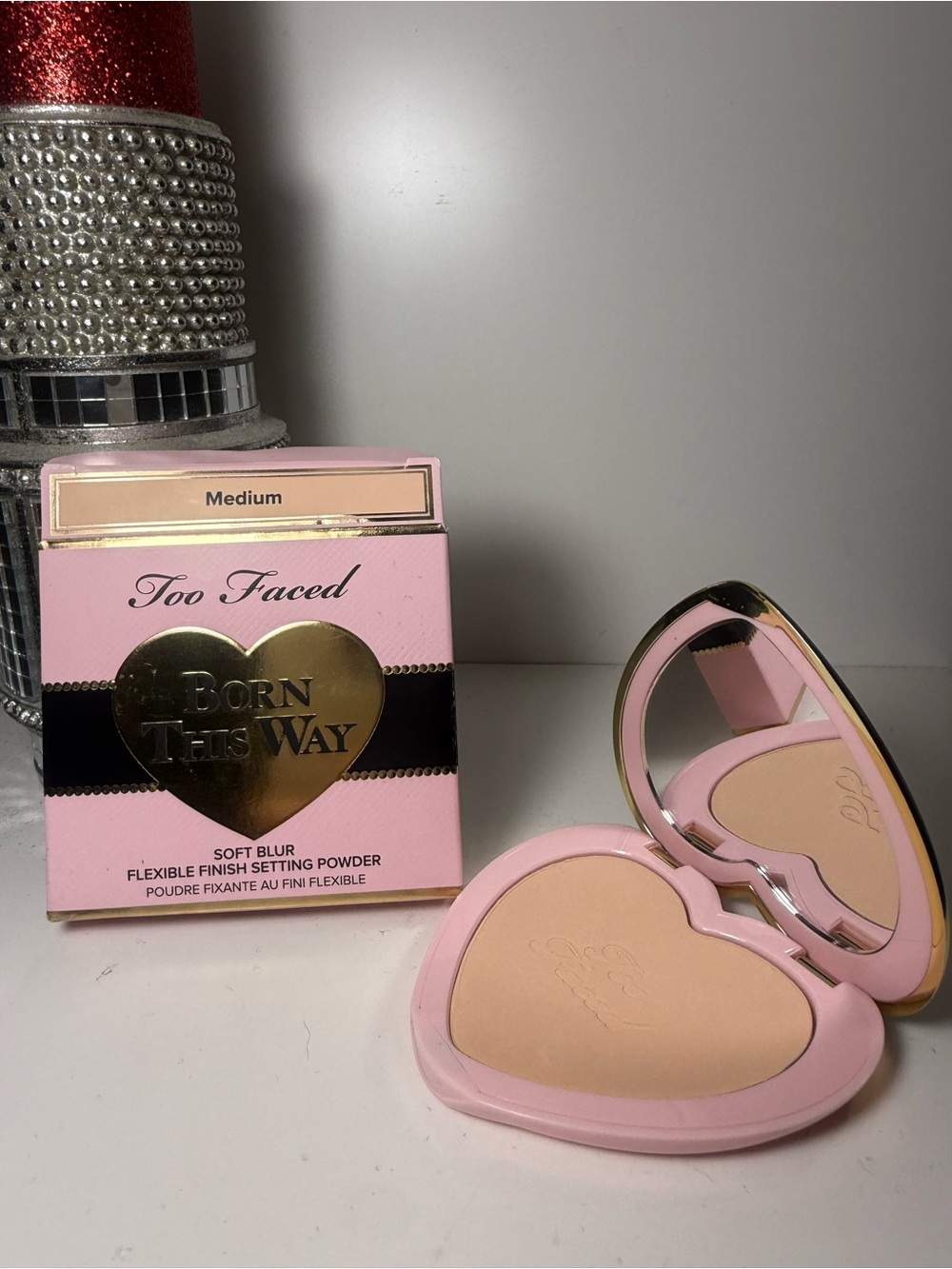 Too Faced Born This Way Soft Blur Setting Powder — Pink & Gold Compact